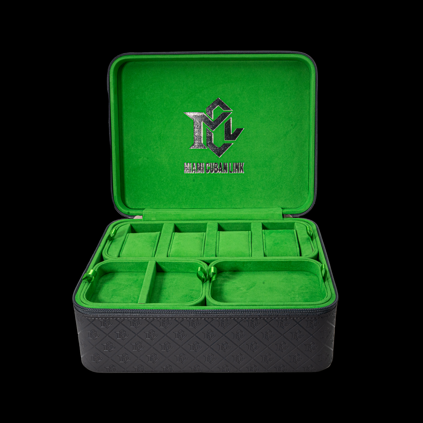 Miami Cuban Link Voyage Travel Jewelry Case - Grey Green