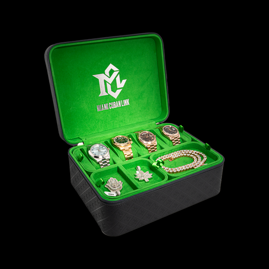 Miami Cuban Link Voyage Travel Jewelry Case - Grey Green