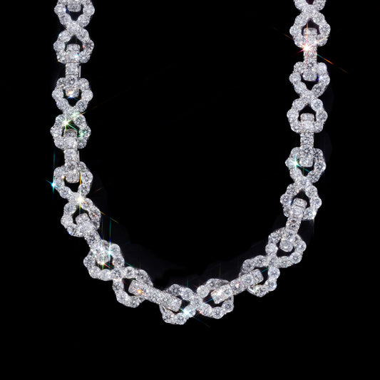 14k White Gold Infinity Chain