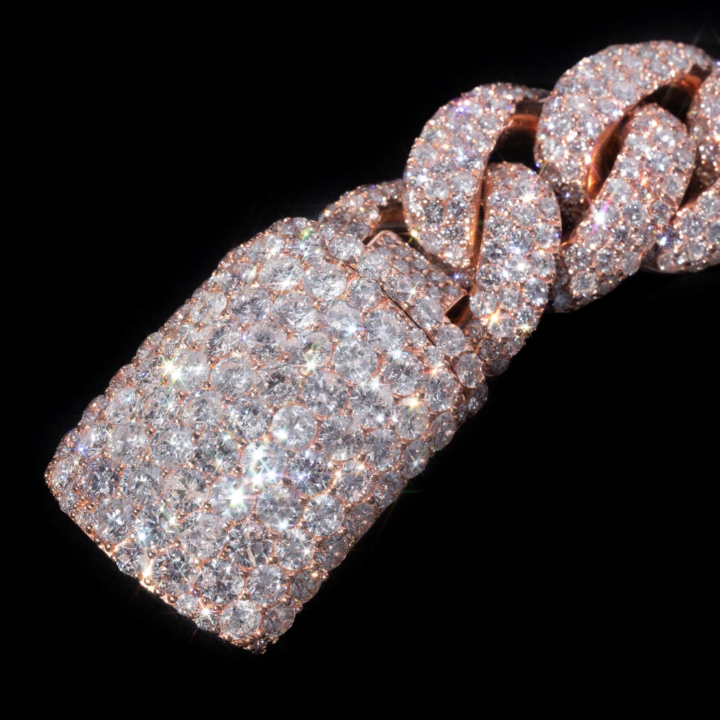 14k Rose Gold Pavé Cuban Link Bracelet