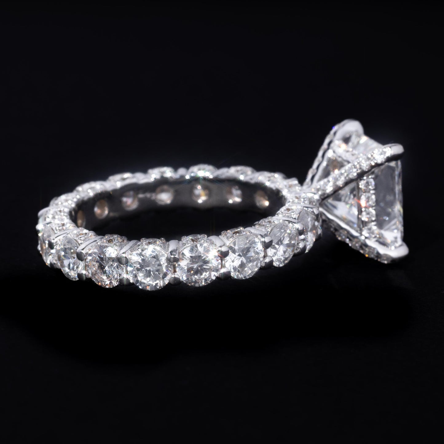 14k White Gold 3ct Princess Cut Engagement Ring