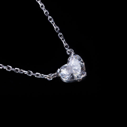 14k White Gold 2ct Diamond Heart Necklace