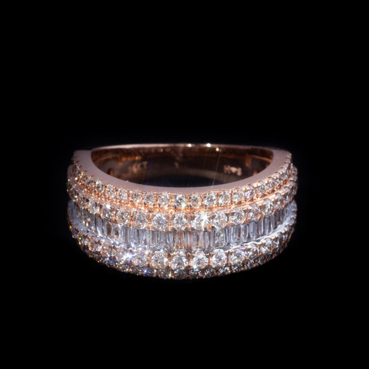 14k Rose Gold Baguette/Round Eternity Ring