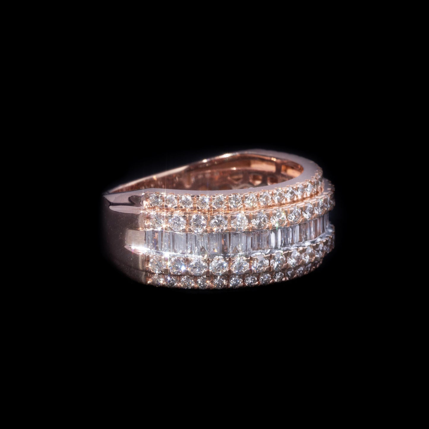14k Rose Gold Baguette/Round Eternity Ring