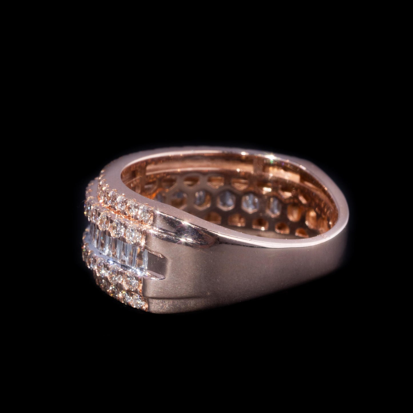 14k Rose Gold Baguette/Round Eternity Ring