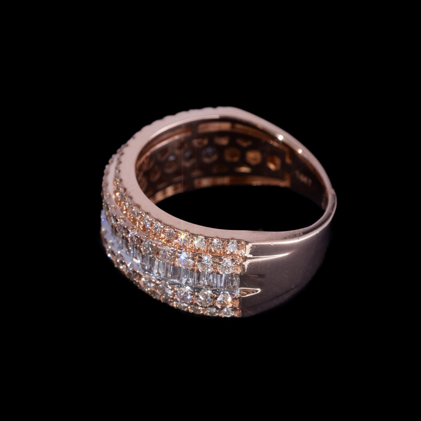 14k Rose Gold Baguette/Round Eternity Ring