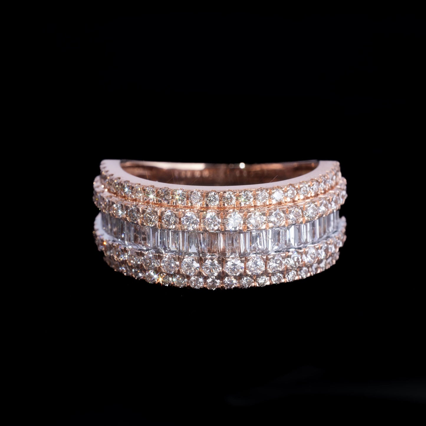 14k Rose Gold Baguette/Round Eternity Ring