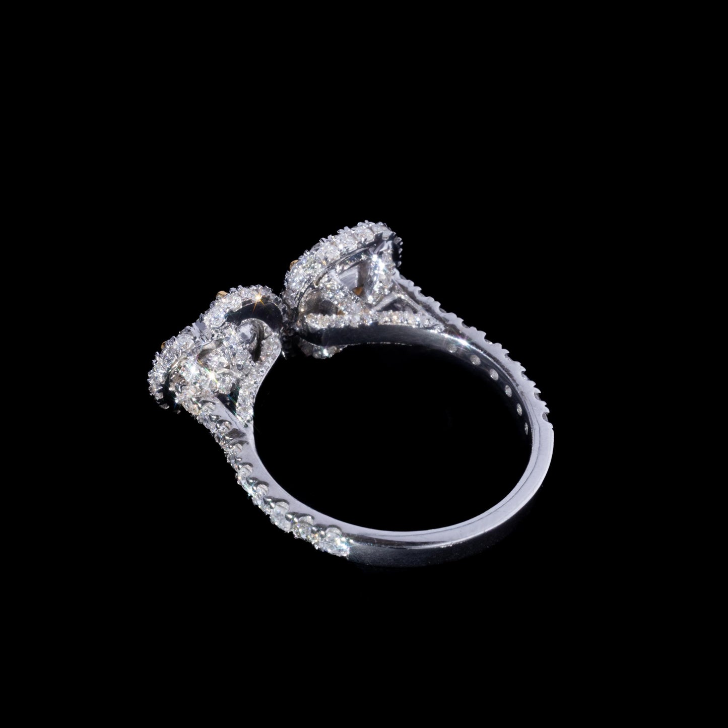 14k White Gold Canary Yellow Diamonds Moi Et Toi Diamond Ring