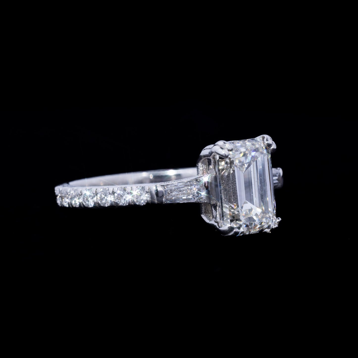 14k White Gold 2.5ct Emerald Engagement Ring