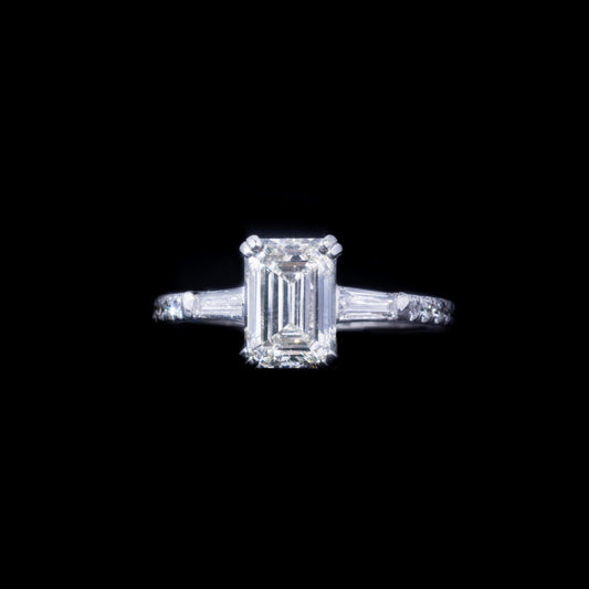 14k White Gold 2.5ct Emerald Engagement Ring