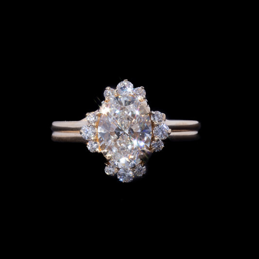 14k Yellow Gold 1.5ct Oval Shaped Engagement Ring