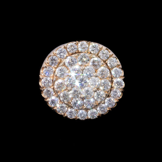 14k Yellow Gold Round Diamond Jumbo Ring