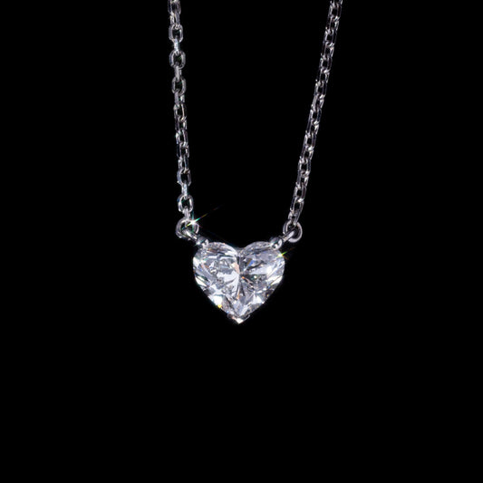 14k White Gold 1.64ct Diamond Heart Necklace