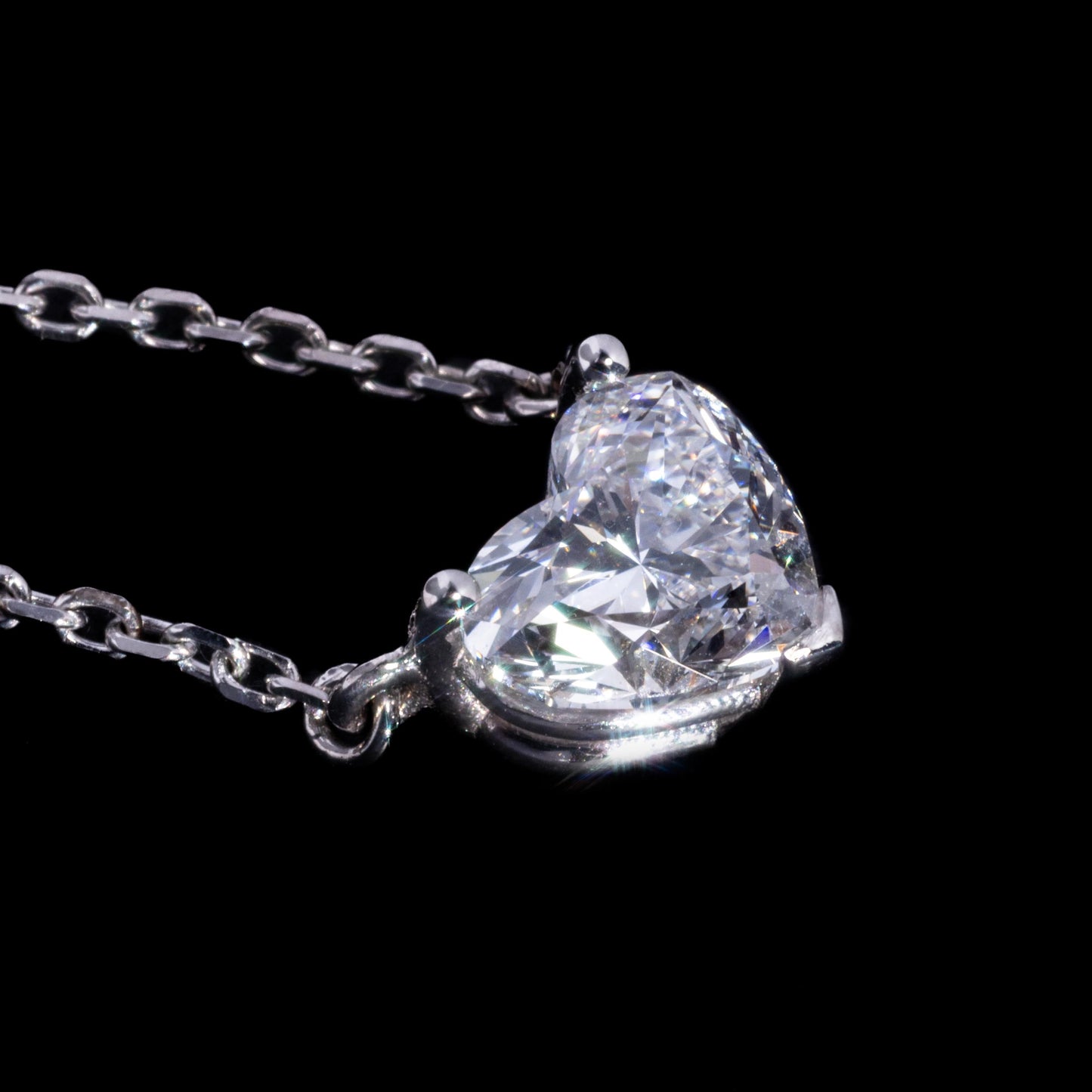 14k White Gold 1.64ct Diamond Heart Necklace