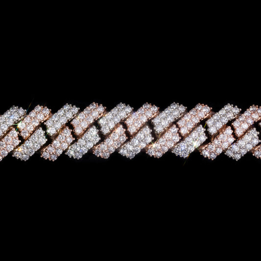 14k White & Rose Gold Diamond Prong Bracelet