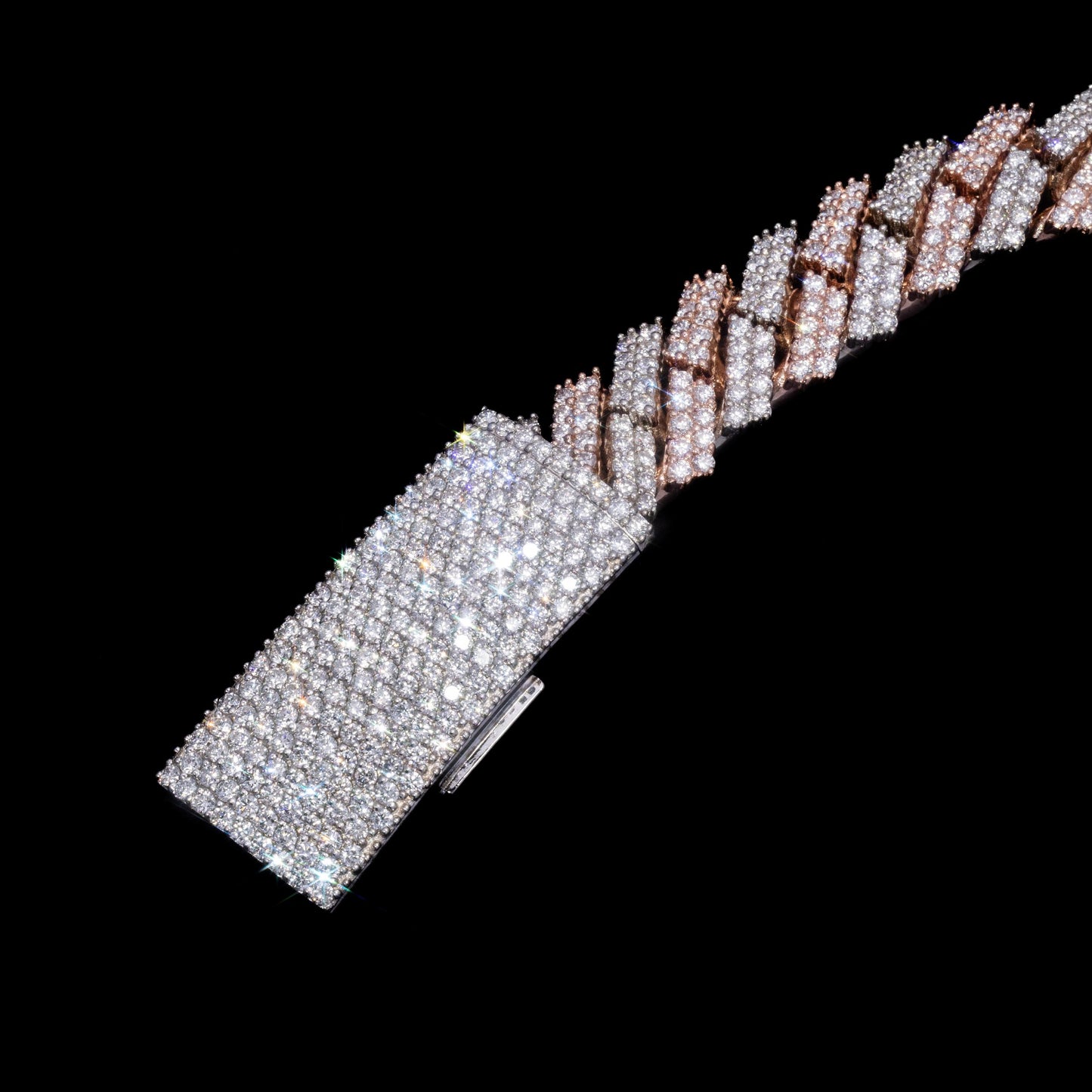 14k White & Rose Gold Diamond Prong Bracelet
