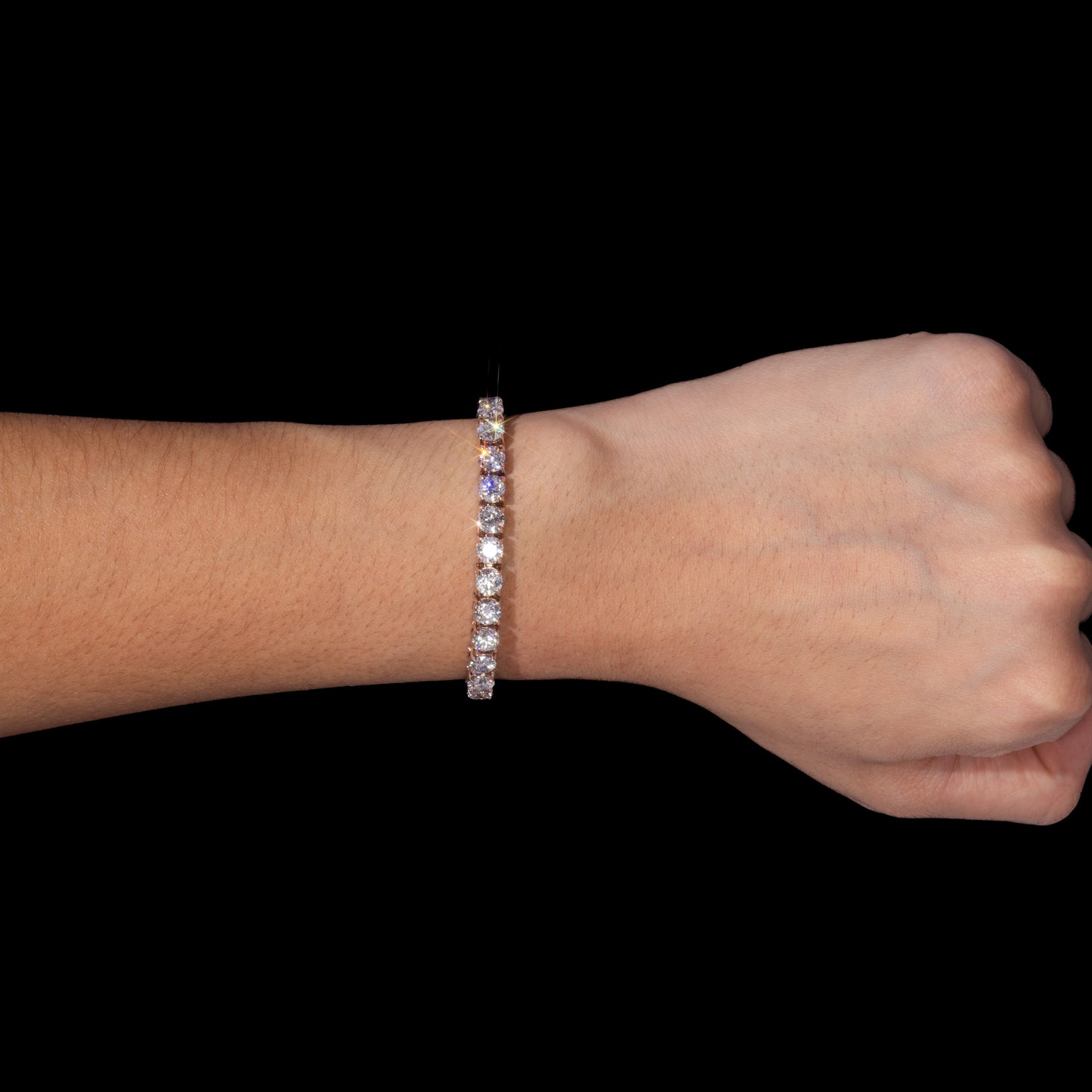 14k Rose Diamond Tennis Bracelet