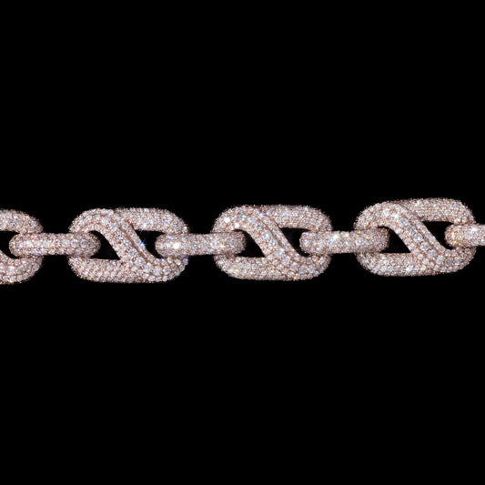 10k Rose Gold Diamond Prong Cuban Link Bracelet