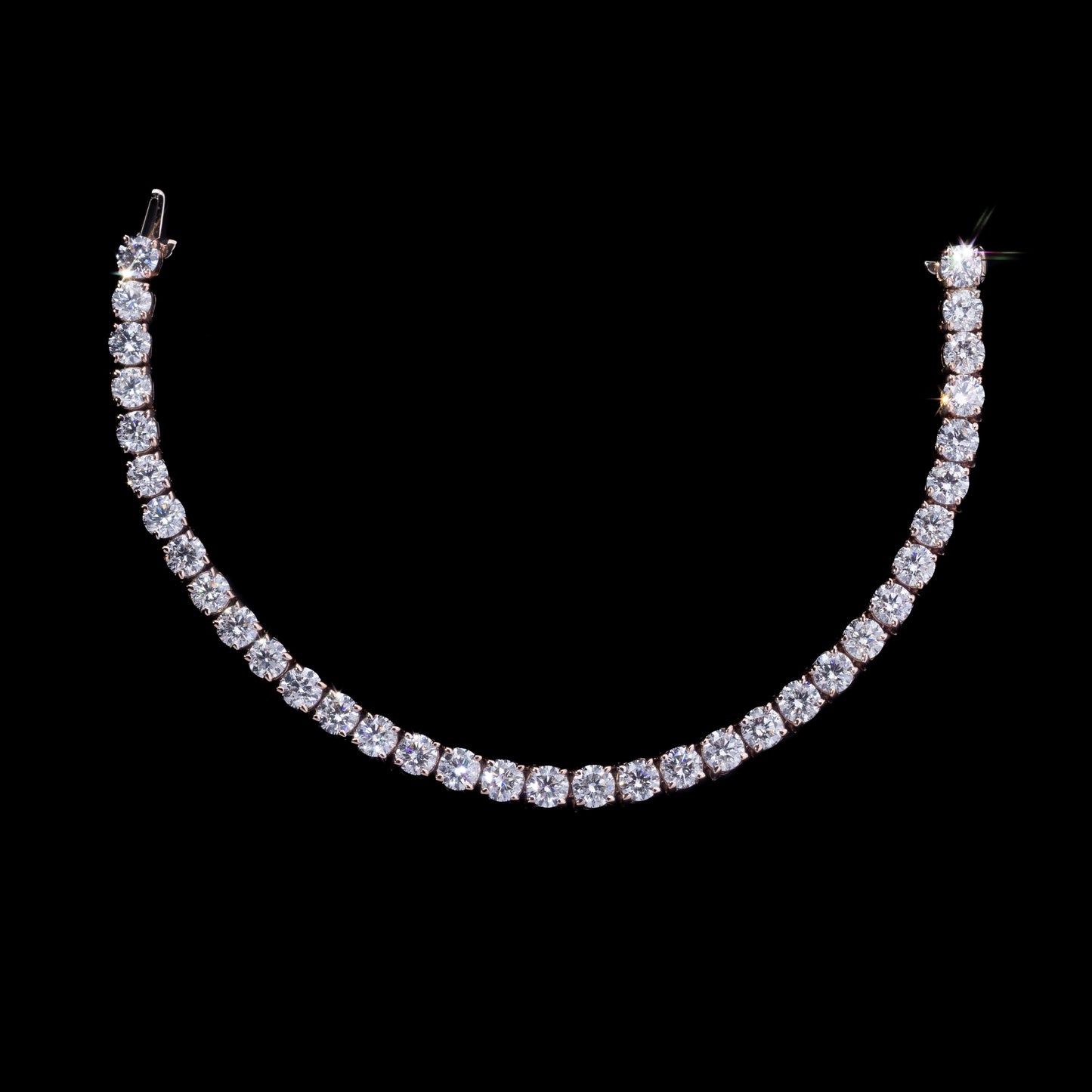 14k Rose Diamond Tennis Bracelet
