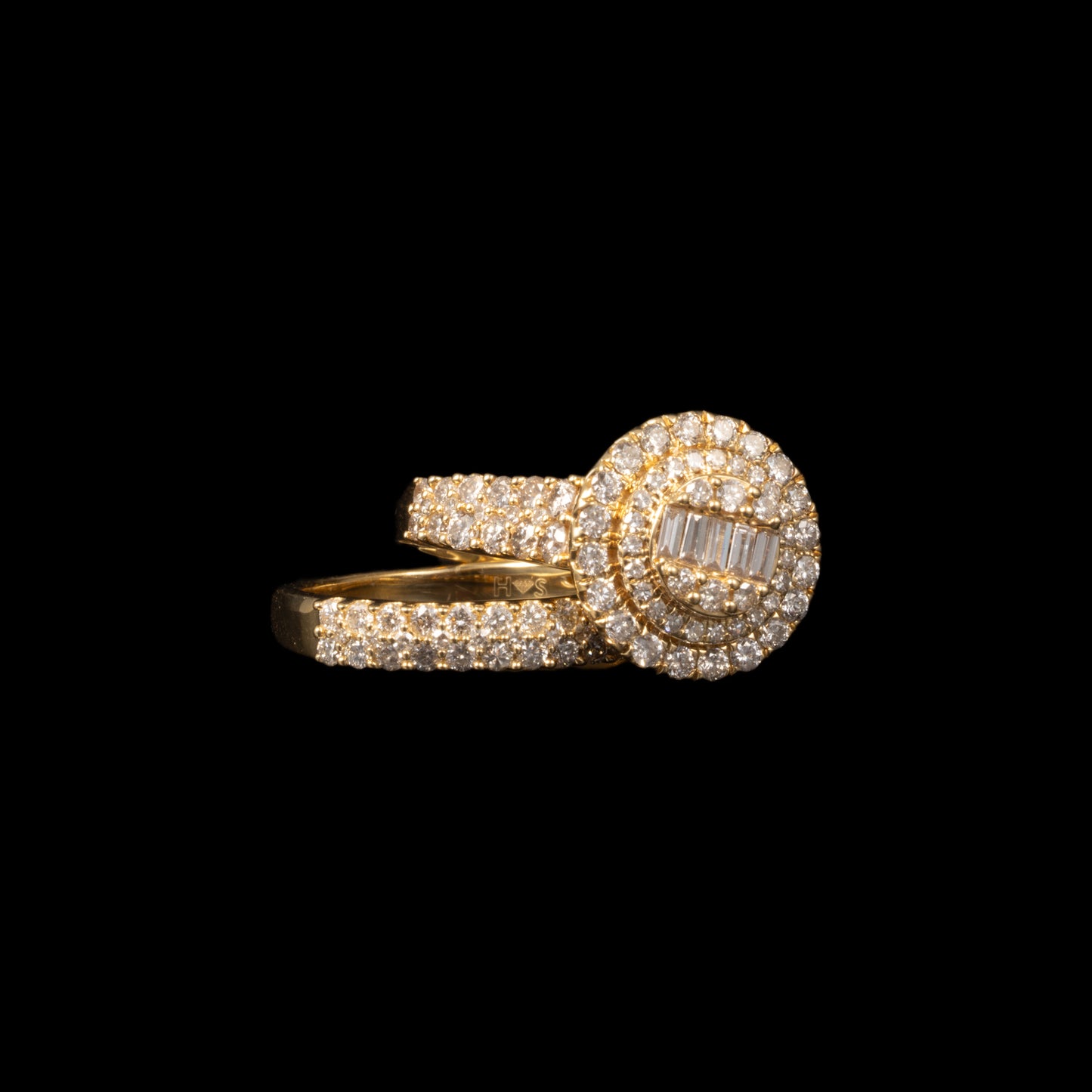 Golden Orbit Duo Ring