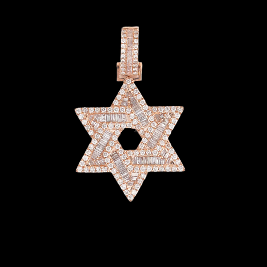Diamond Star of David Necklace Charm