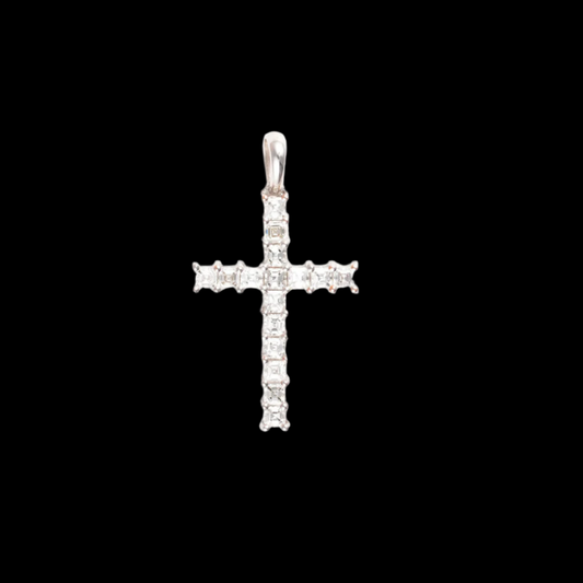 14k Rose Gold Diamond Cross