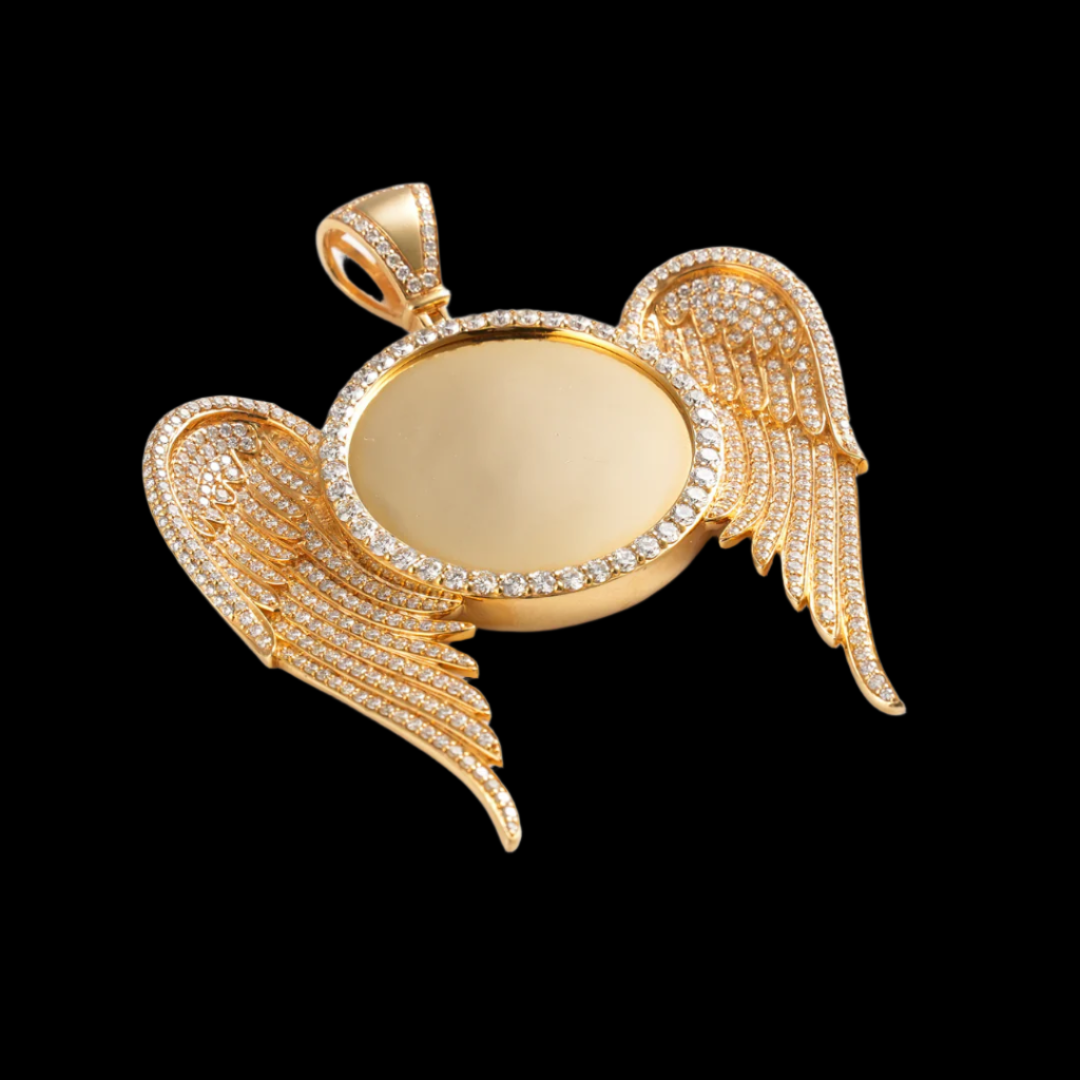 Angel Wings Picture Frame Memory Pendant – Miami Cuban Link