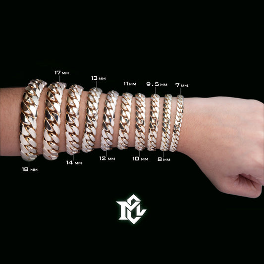 10K & 14K Miami Cuban Link Solid Gold Bracelets