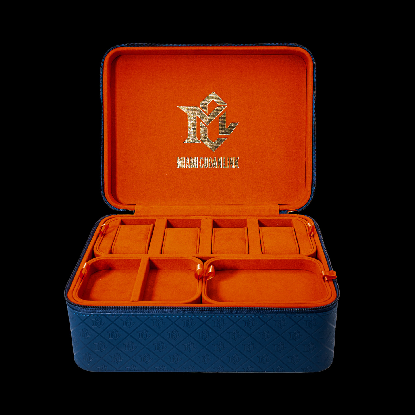 Miami Cuban Link Voyage Travel Jewelry Case - Blue