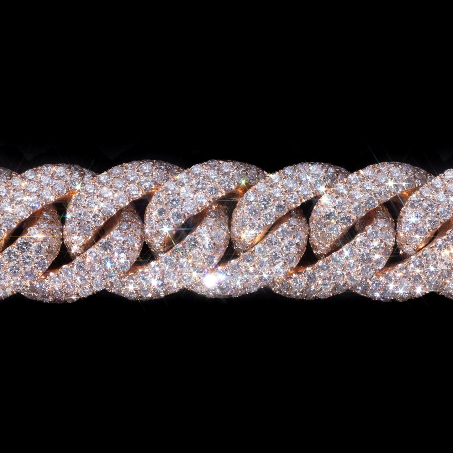 14k Rose Gold Pavé Cuban Link Bracelet