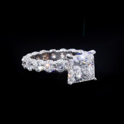 14k White Gold 3ct Princess Cut Engagement Ring