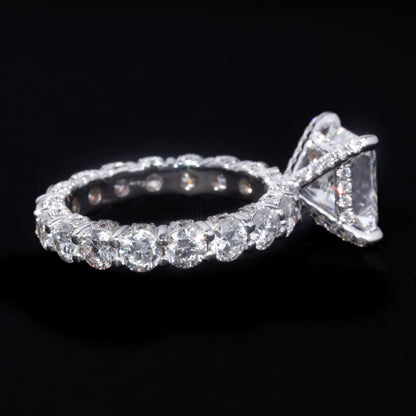 14k White Gold 3ct Princess Cut Engagement Ring
