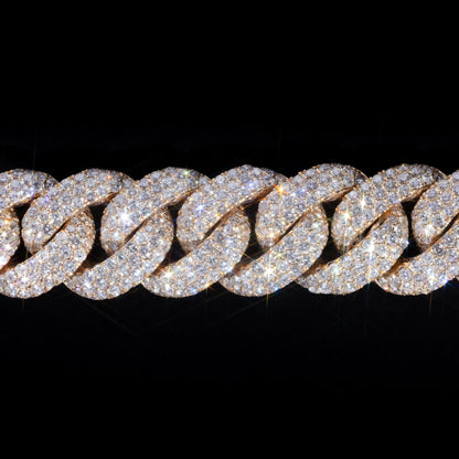 14k Yellow Gold Pavé Cuban Link Chain