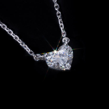14k White Gold 2ct Diamond Heart Necklace