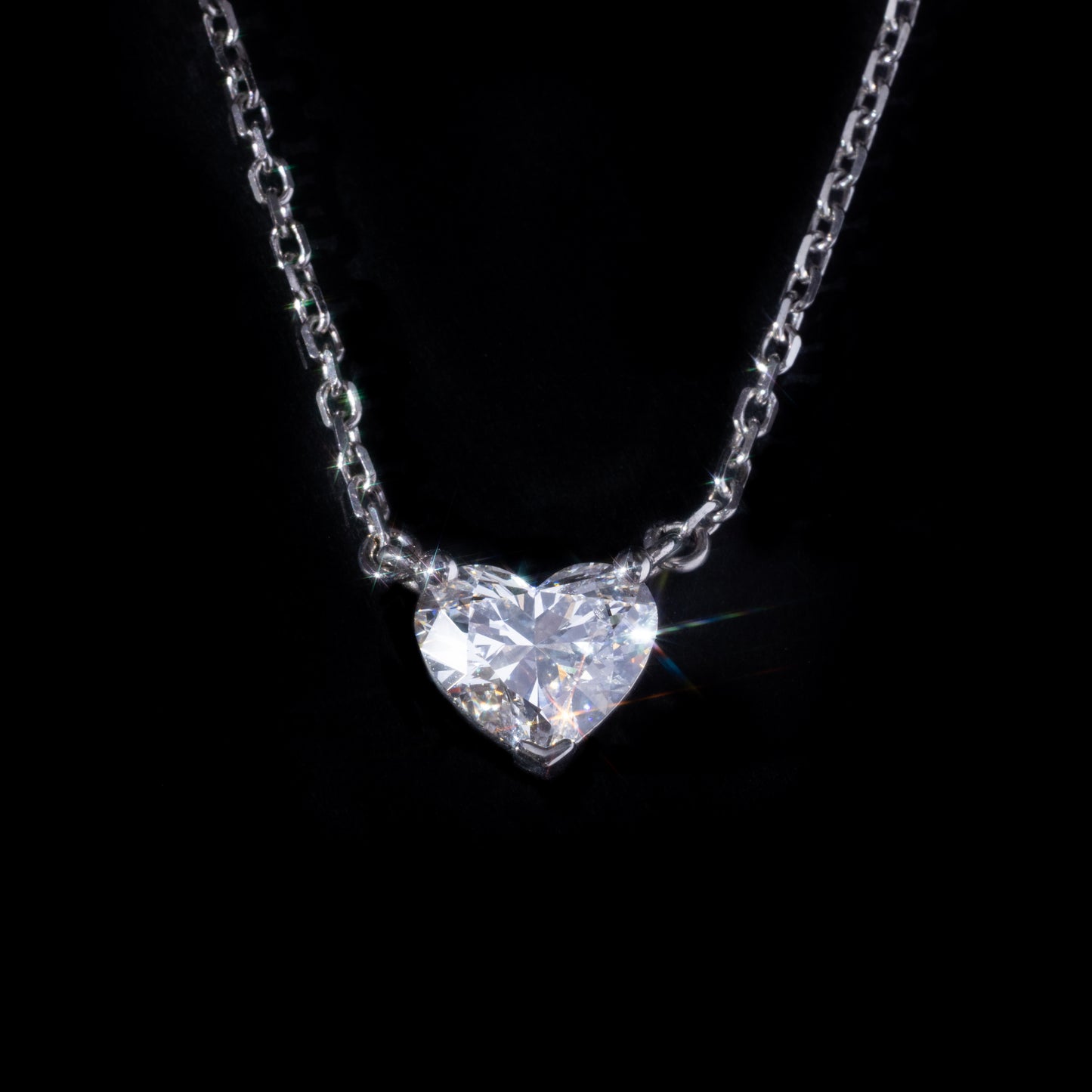 14k White Gold 2ct Diamond Heart Necklace