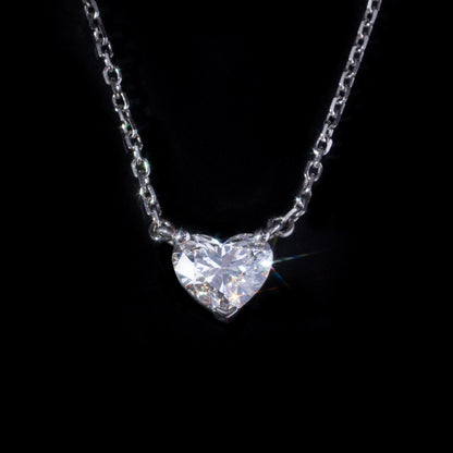 14k White Gold 2ct Diamond Heart Necklace