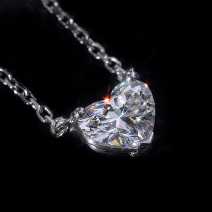 14k White Gold 2ct Diamond Heart Necklace