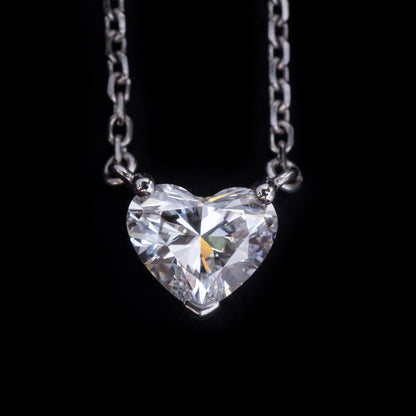 14k White Gold 2ct Diamond Heart Necklace