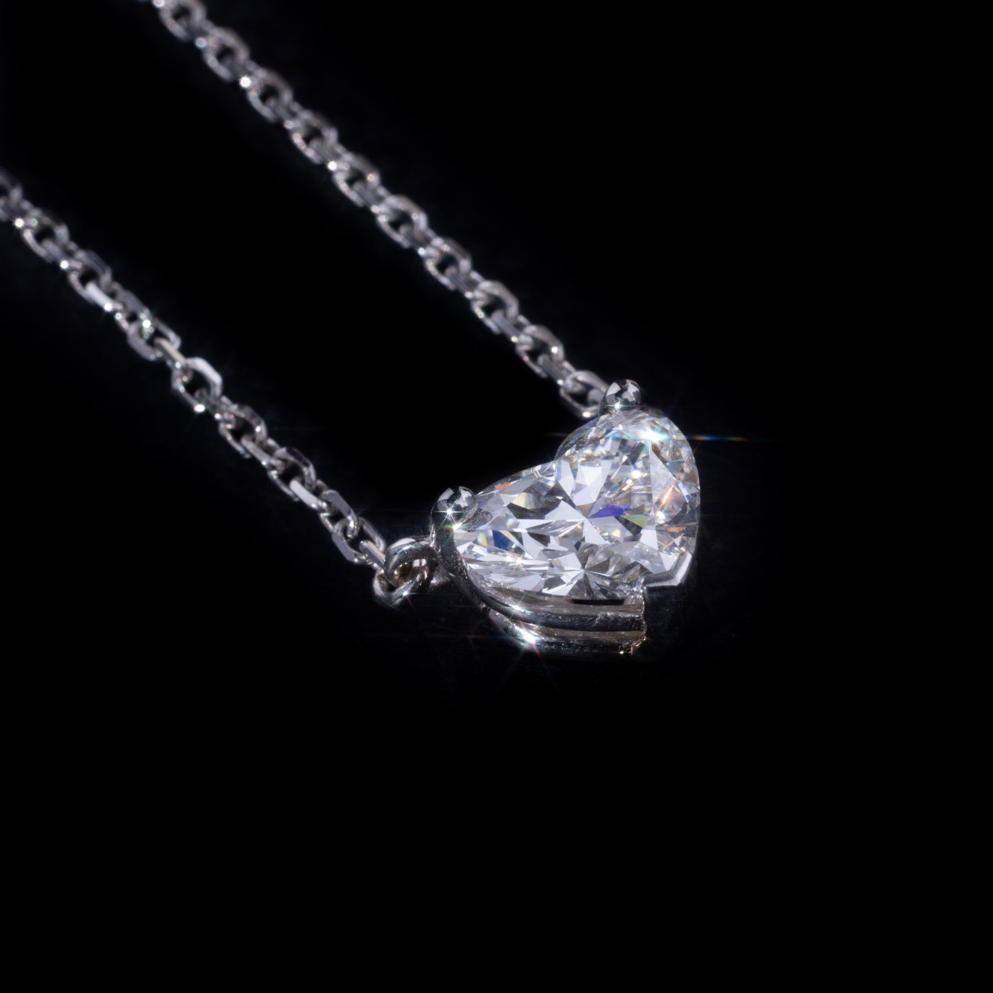 14k White Gold 2ct Diamond Heart Necklace