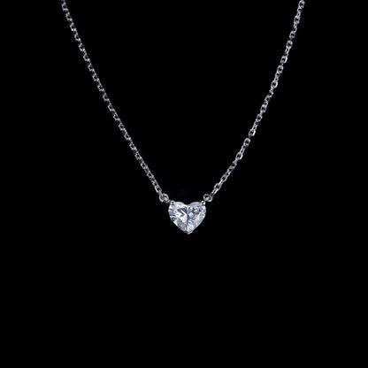 14k White Gold 2ct Diamond Heart Necklace