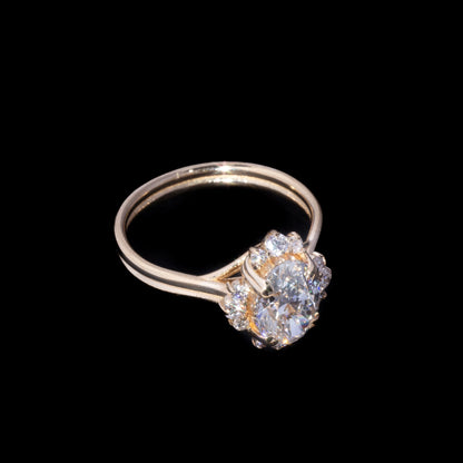 14k Yellow Gold 1.5ct Oval Shaped Engagement Ring