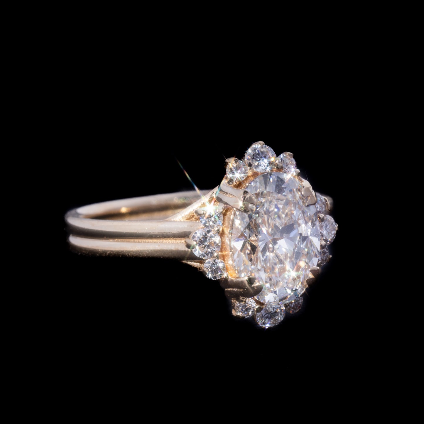 14k Yellow Gold 1.5ct Oval Shaped Engagement Ring