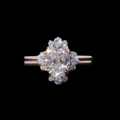 14k Yellow Gold 1.5ct Oval Shaped Engagement Ring
