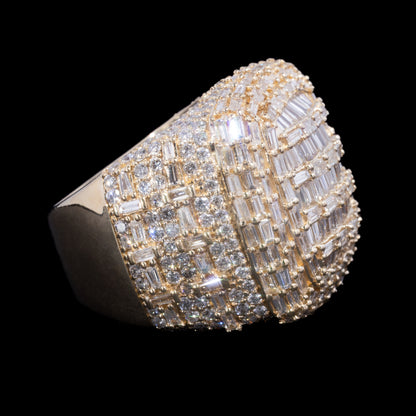 14k Yellow Gold Baguette Diamond Jumbo Ring