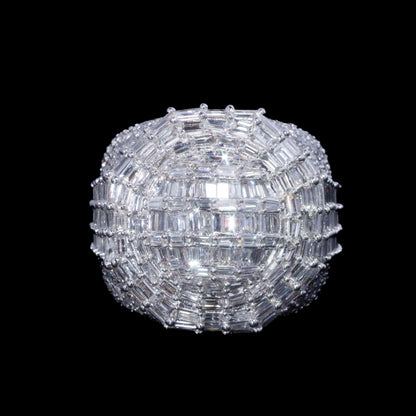 10k White Gold Baguette/Round Jumbo Ring