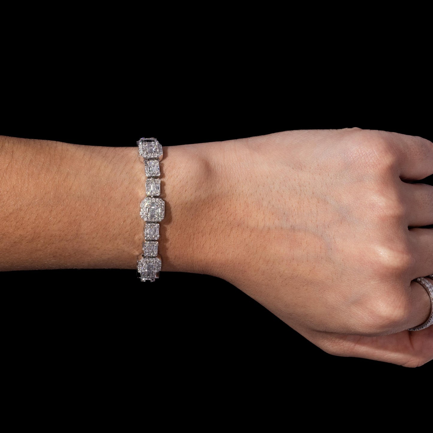 10k Baguette Diamond Tennis Bracelet