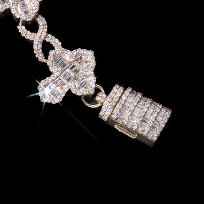 10k Yellow Infinity Cross Diamond Bracelet