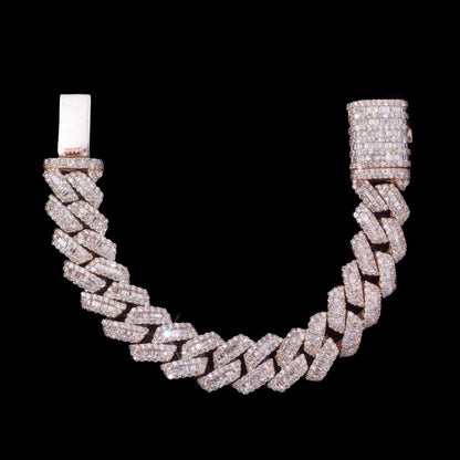 10k Rose Baguette Cuban Link Bracelet