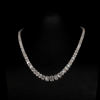 14KT WHITE GOLD  BAGUETTE TENNIS CHAIN