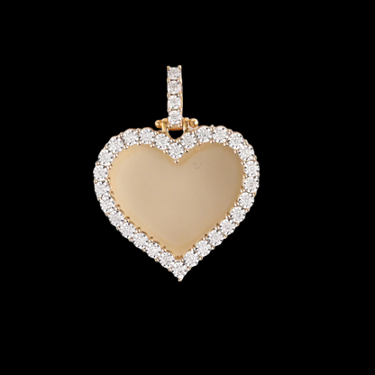 Custom Heart Picture Pendant with Diamonds